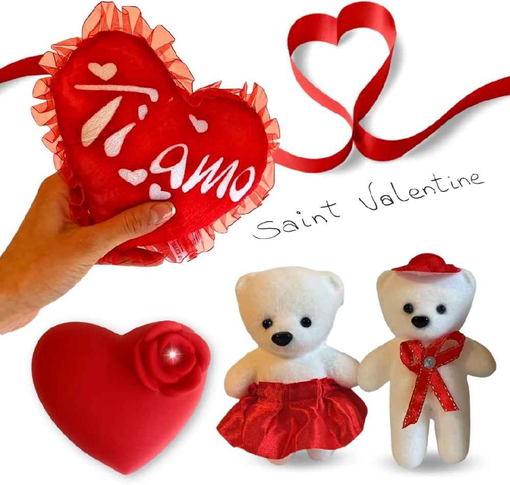 MEGAFFARI - Regalo San Valentino 2024 - Peluche Cuore ”Ti amo”