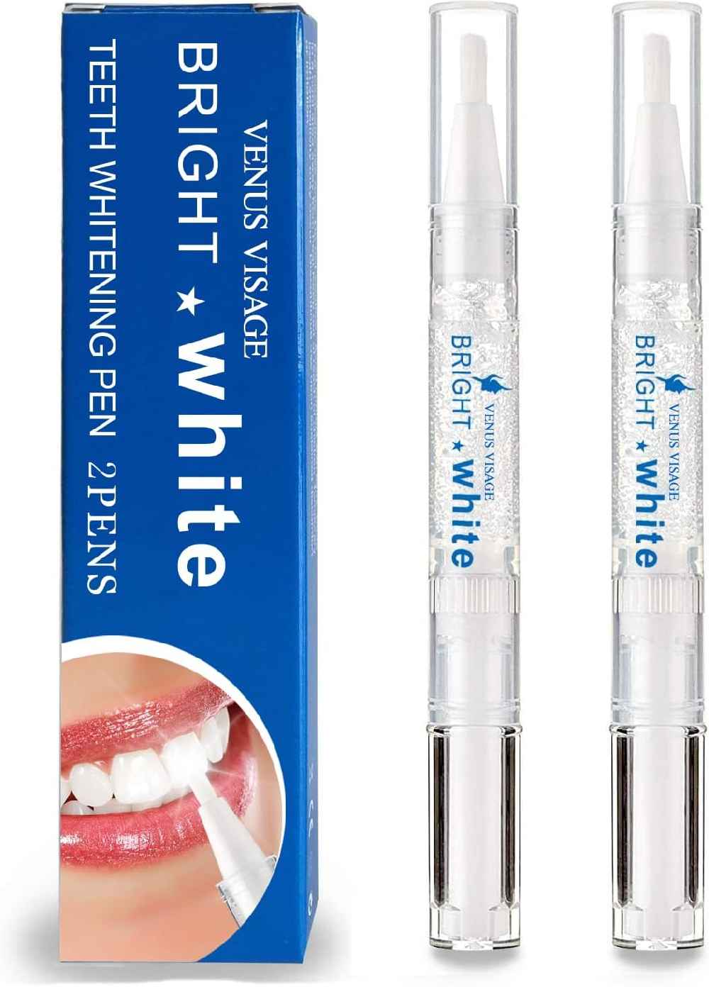 Venus Visage Teeth Whitening Pen (2 Pens), 20+ Uses, Effective＆Painless, No Sensitivity