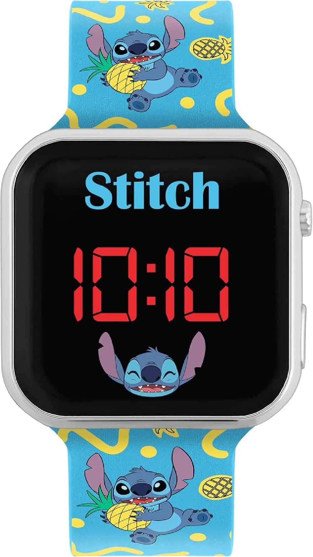 Disney Lilo and Stitch LAS4038 - Orologio a LED con cinturino con stampa personaggio, Blu, cinturino