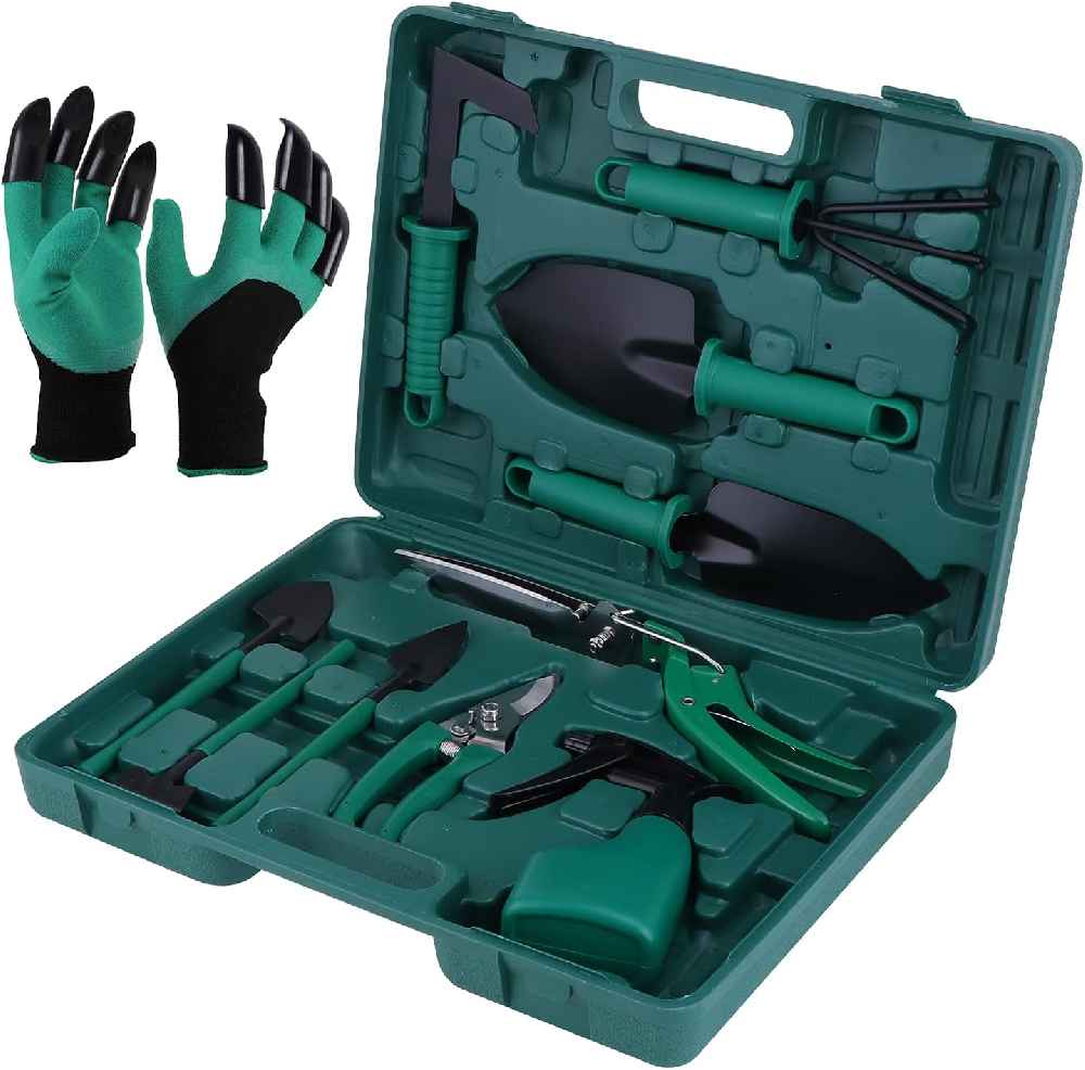 eROOSY 11PCS Kit di Attrezzi da Giardinaggio 