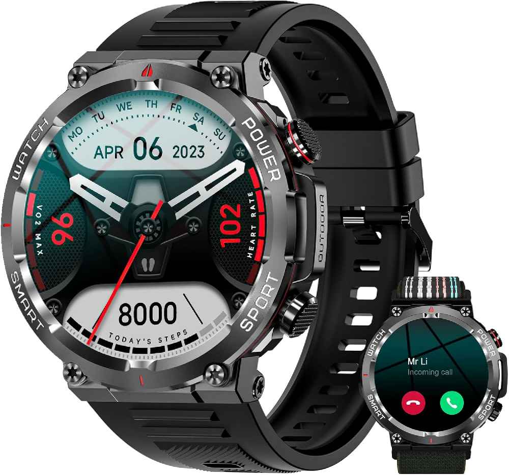 IOWODO Smartwatch Uomo, Orologio Fitness Chiamate